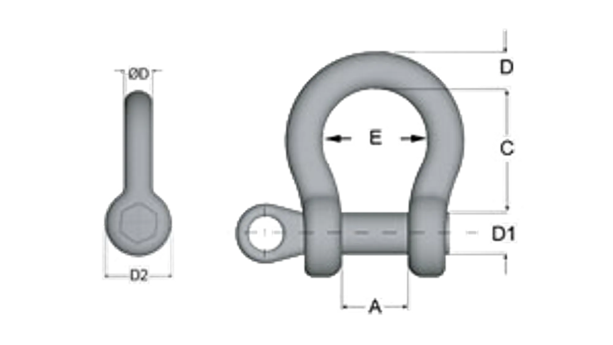 Screw shackle class 3 lyre-shaped Gunnebo Industrier