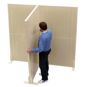 Modular wall system from Gigant that can be easily customized and combined to create flexible workspaces or separate different workstations in industrial environments.