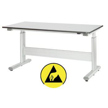 ESD-protected work table for electronics manufacturing and sensitive industrial handling
