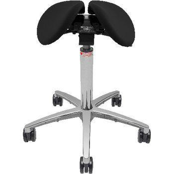 Sadelstol från Gigant – ergonomisk arbetsstol med delad sits för förbättrad hållning och komfort i industriella arbetsmiljöer