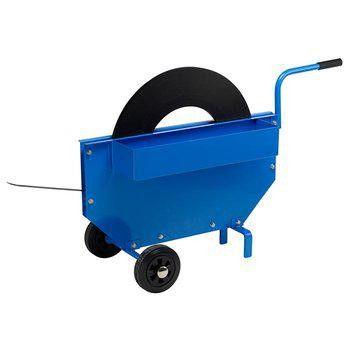 Banding equipment on trolley - mobile solution for safe packaging and transport goods in industrial environment