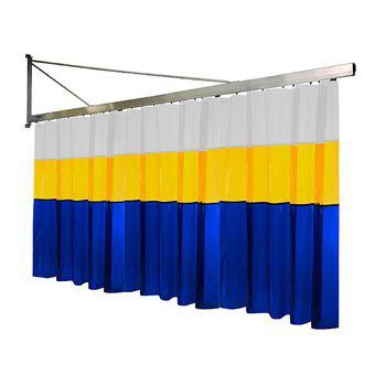 Colorful curtain solution from Gigant, which enables flexible screening in industrial environments where the surface needs to be opened up quickly and easily.