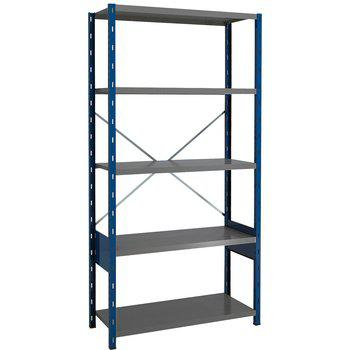 Gigant shelf rack in lacquered metal with shelf and crossbar, perfect for durable and flexible storage in warehouses, shops and industry.