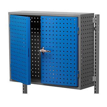 Tool and Storage cabinets from Gigant - perforated and lockable cabinet for mounting between columns at workstations