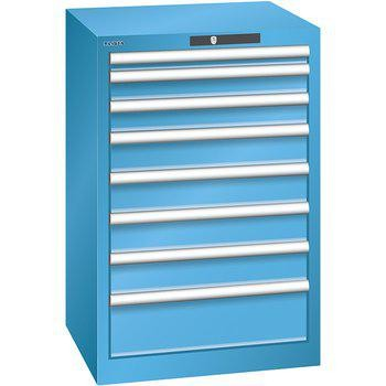 Gigant tool cabinet Lista in sturdy steel with blue drawers and locks, ideal for safe and efficient storage of tools and equipment in professional work environments.