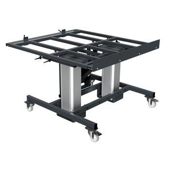 Gigant Special - mobile and height-adjustable workstation with hydraulic and motor drive for demanding assembly and workshop work