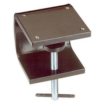 Lighting bracket - sturdy clamp for mounting lights on work table or Tool panels in industrial environments