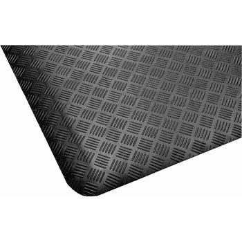 Anti-slip industrial mat with ergonomic design for standing work at workstations