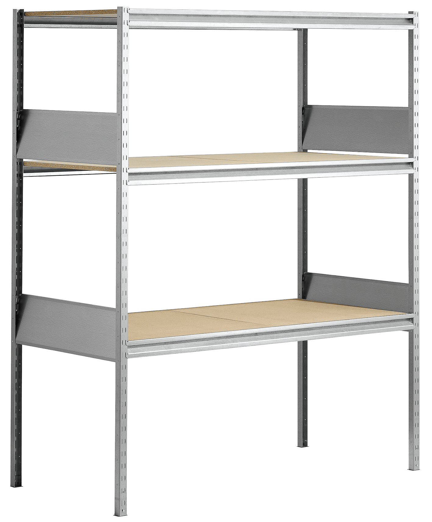 Gigant bulk storage rack with chipboard shelves depth 800 mm