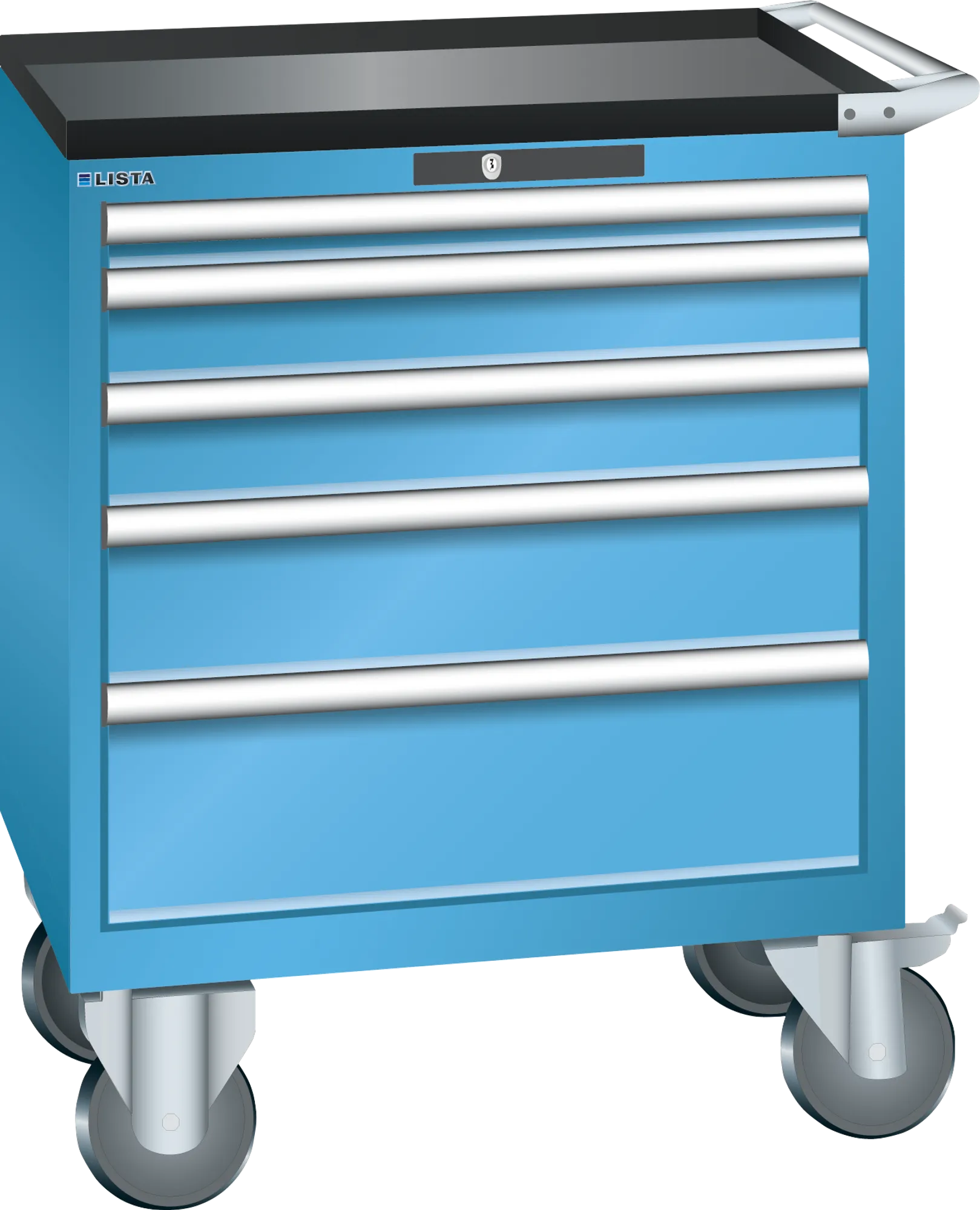 Lista mobilt verktøykabinett 36 x 27 høyde 962 mm 5 bokser