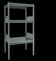 volumreol med metallhyller dybde 800 mm