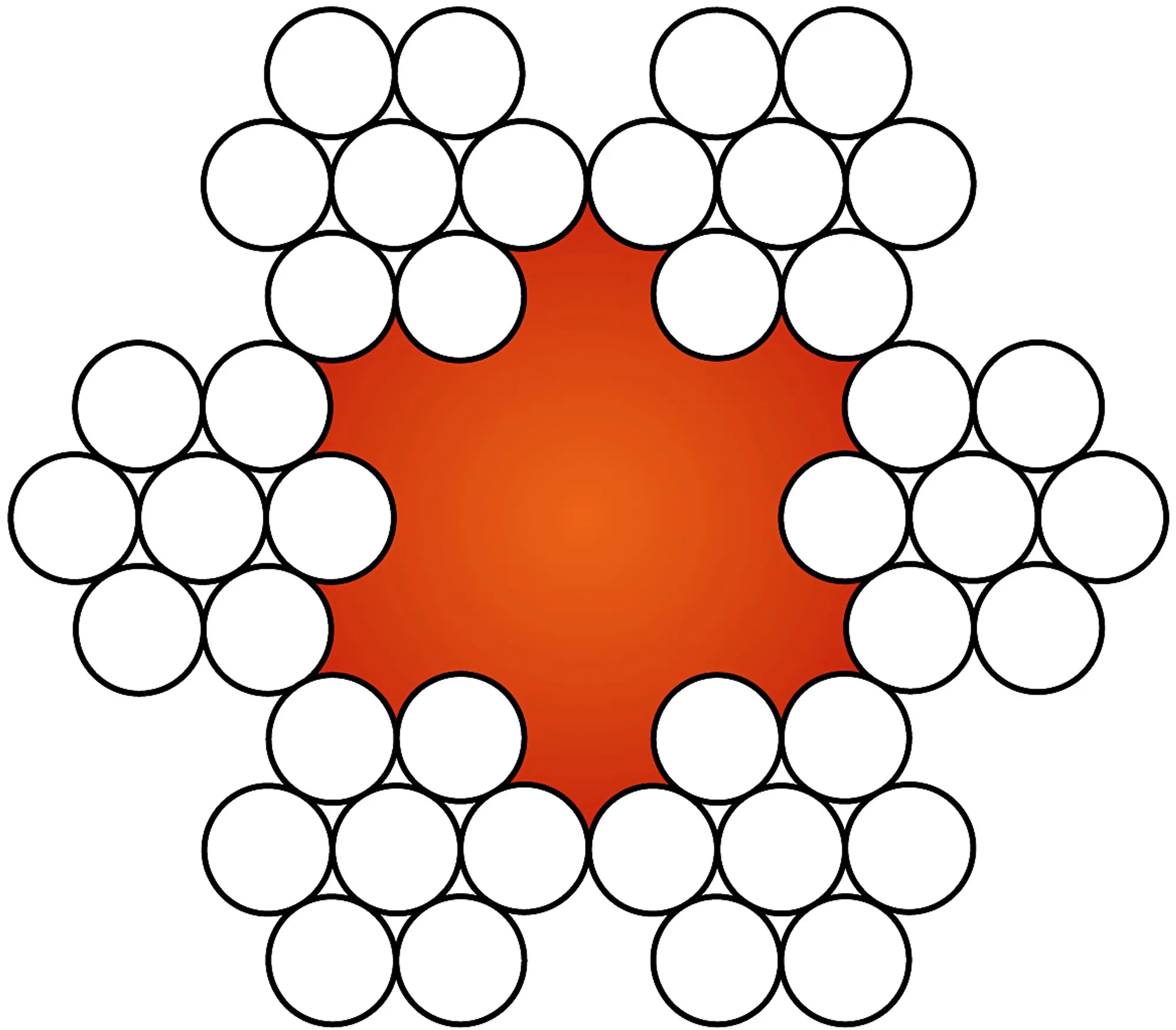 Gigant ståltau med 42 kordeler galvanisert