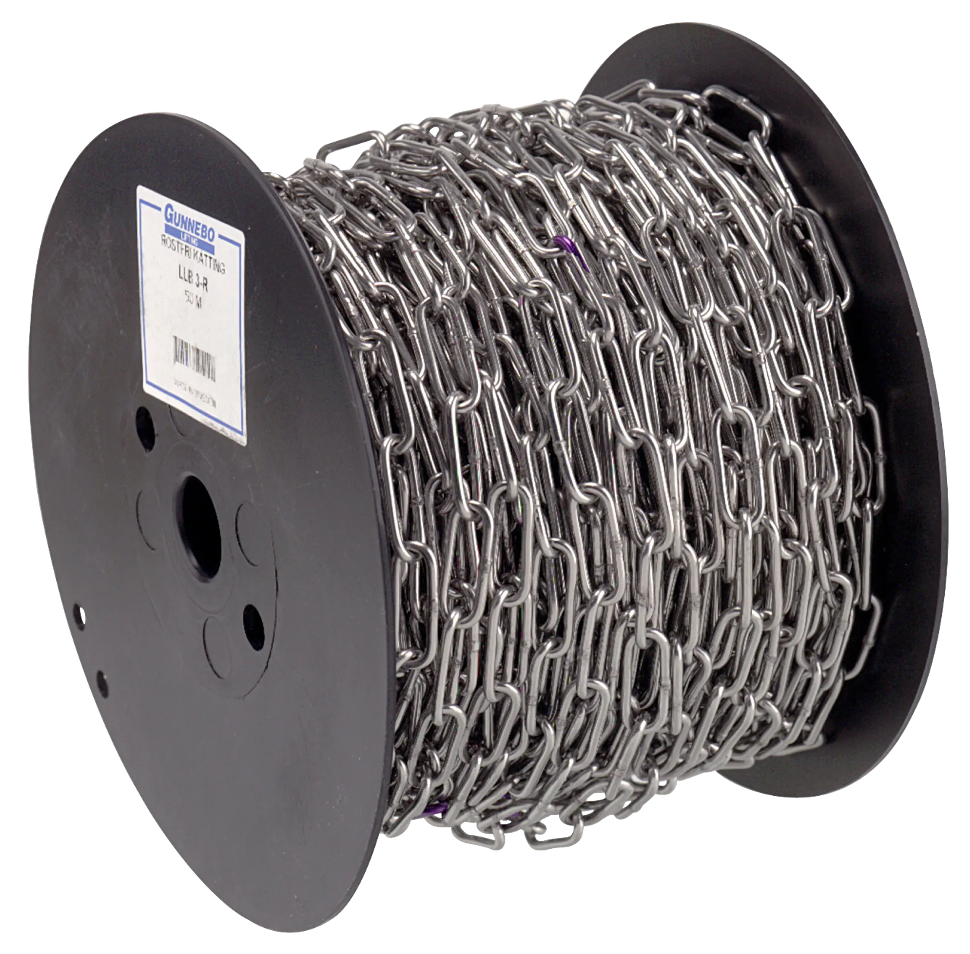 langlenket kjetting i rustfritt stål LLB Gunnebo Industrier