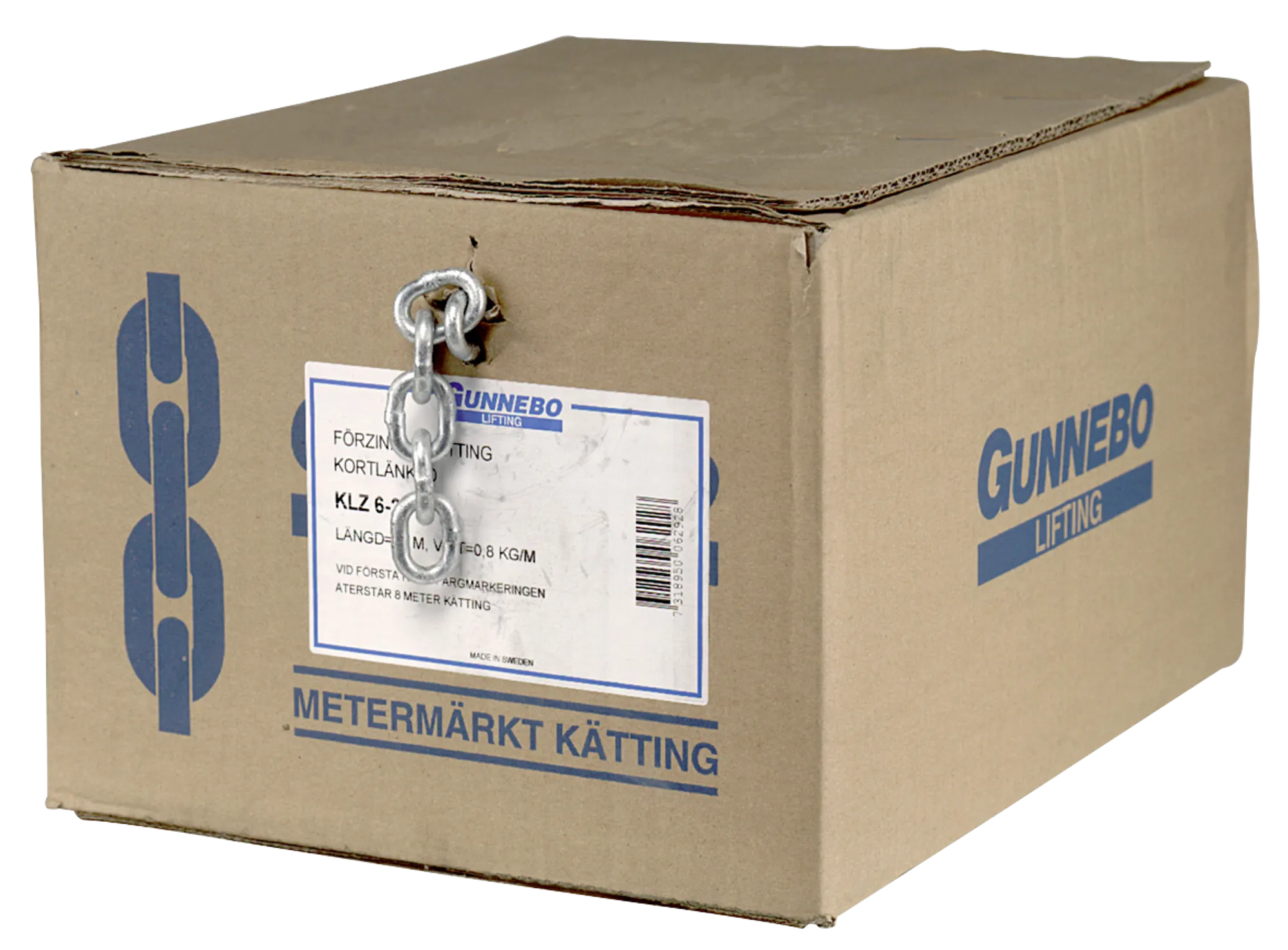 kortlenket kjetting klz klasse 2 kartong Gunnebo Industrier