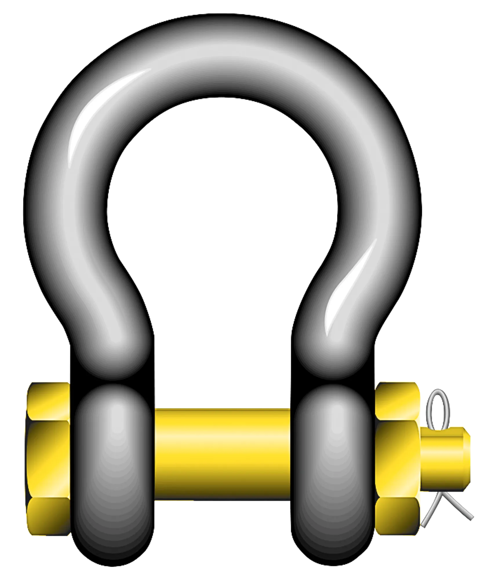 Støpt sjakkel lyre med bolt Yellow Pin