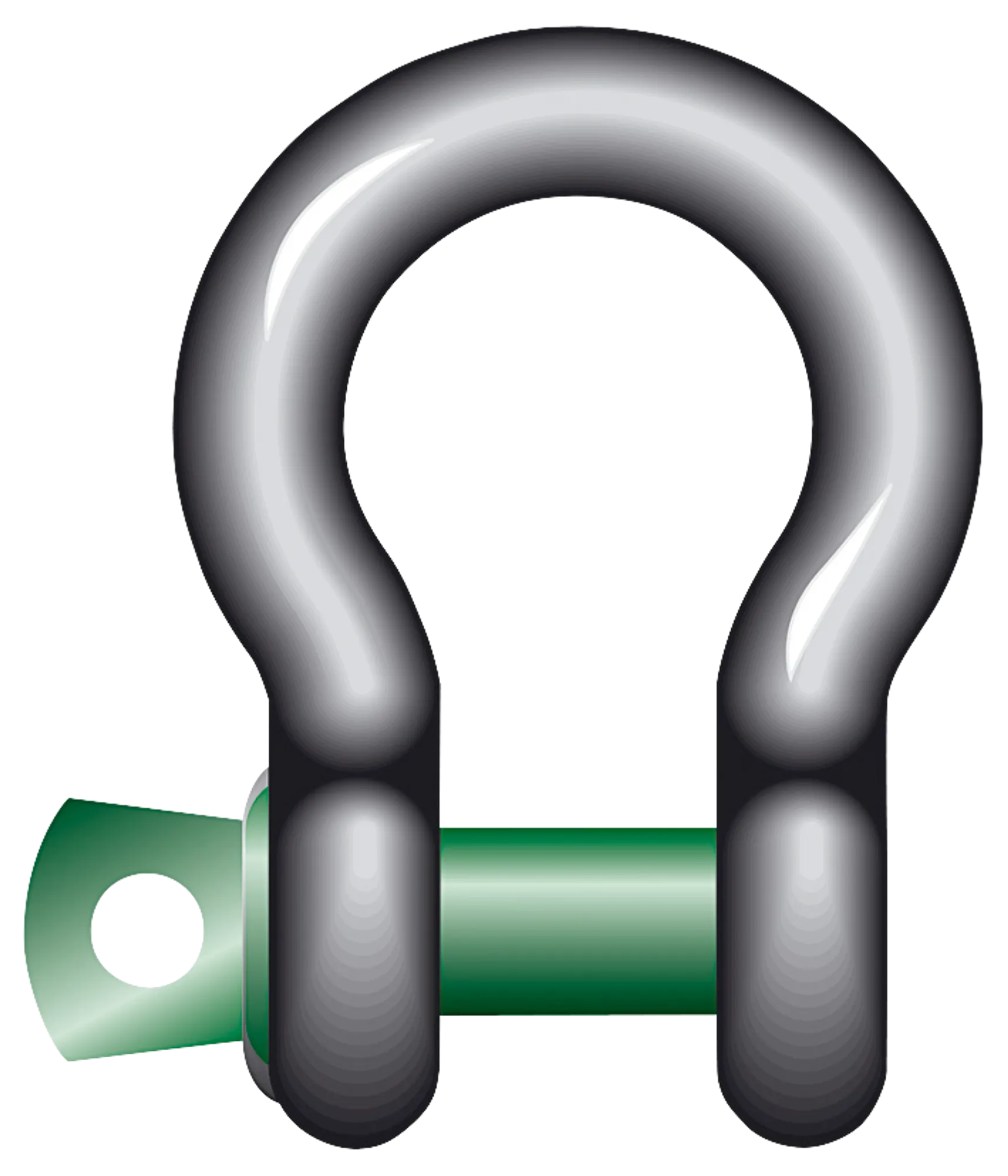 Smidd sjakkel lyre med øye Green Pin