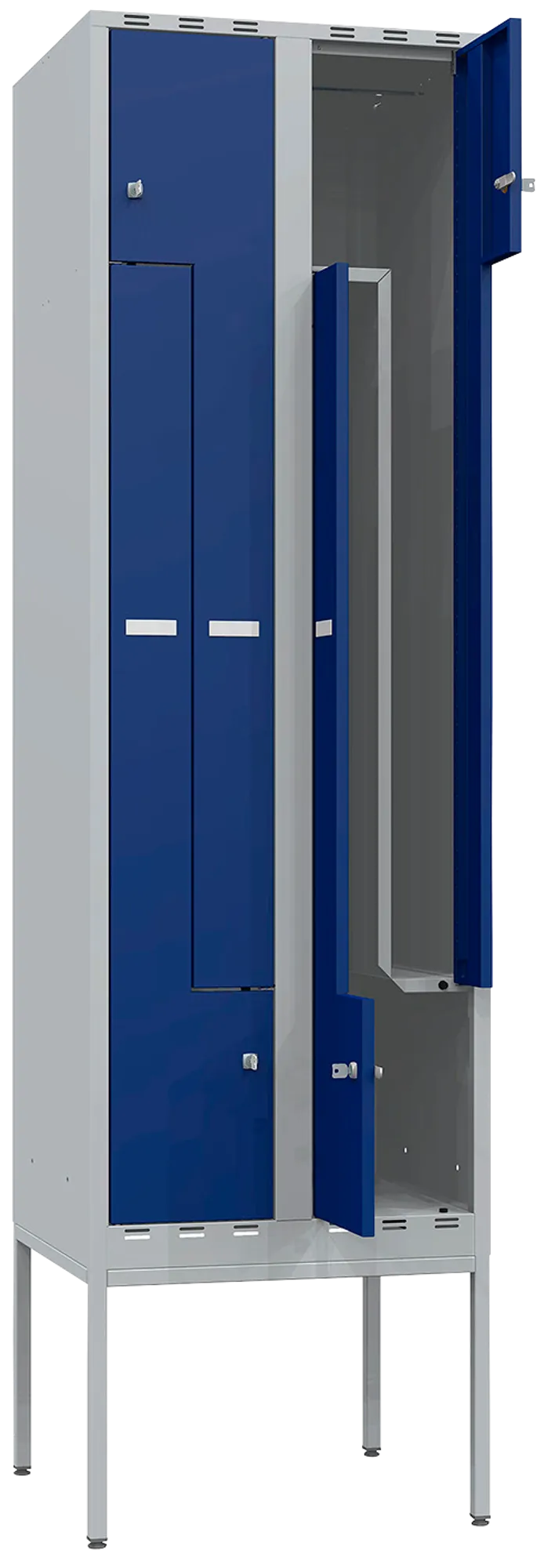 Gigant garderobe 550, Z-dør, bredde 400 mm, 2 seksjoner flatt tak